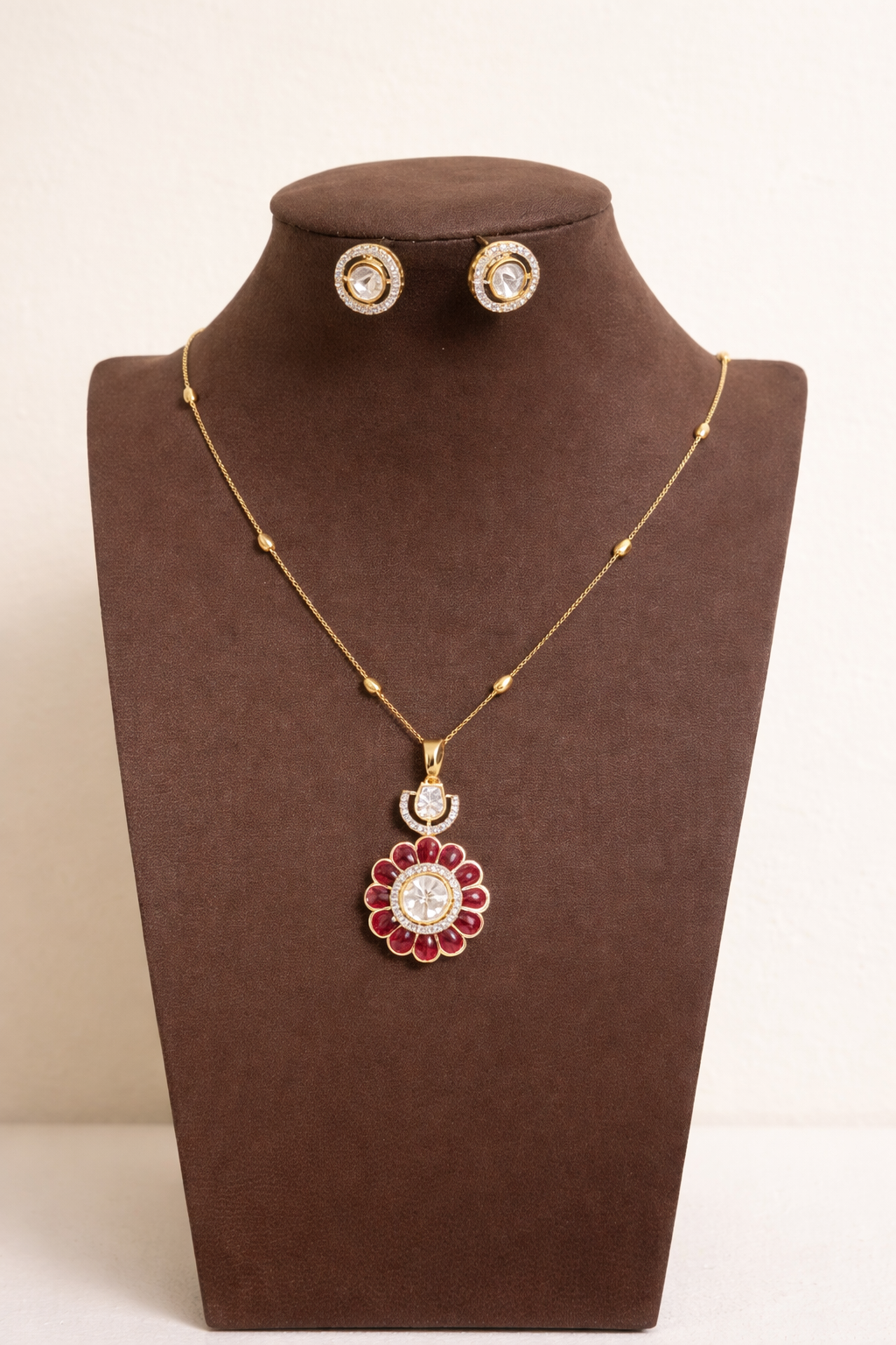 Red Glow Zirconia Pendant Set
