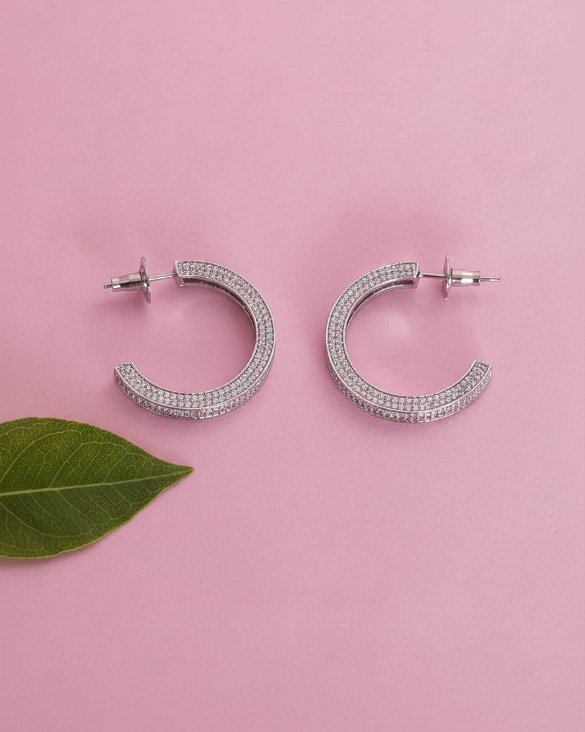 White Eva Zirconia Hoops