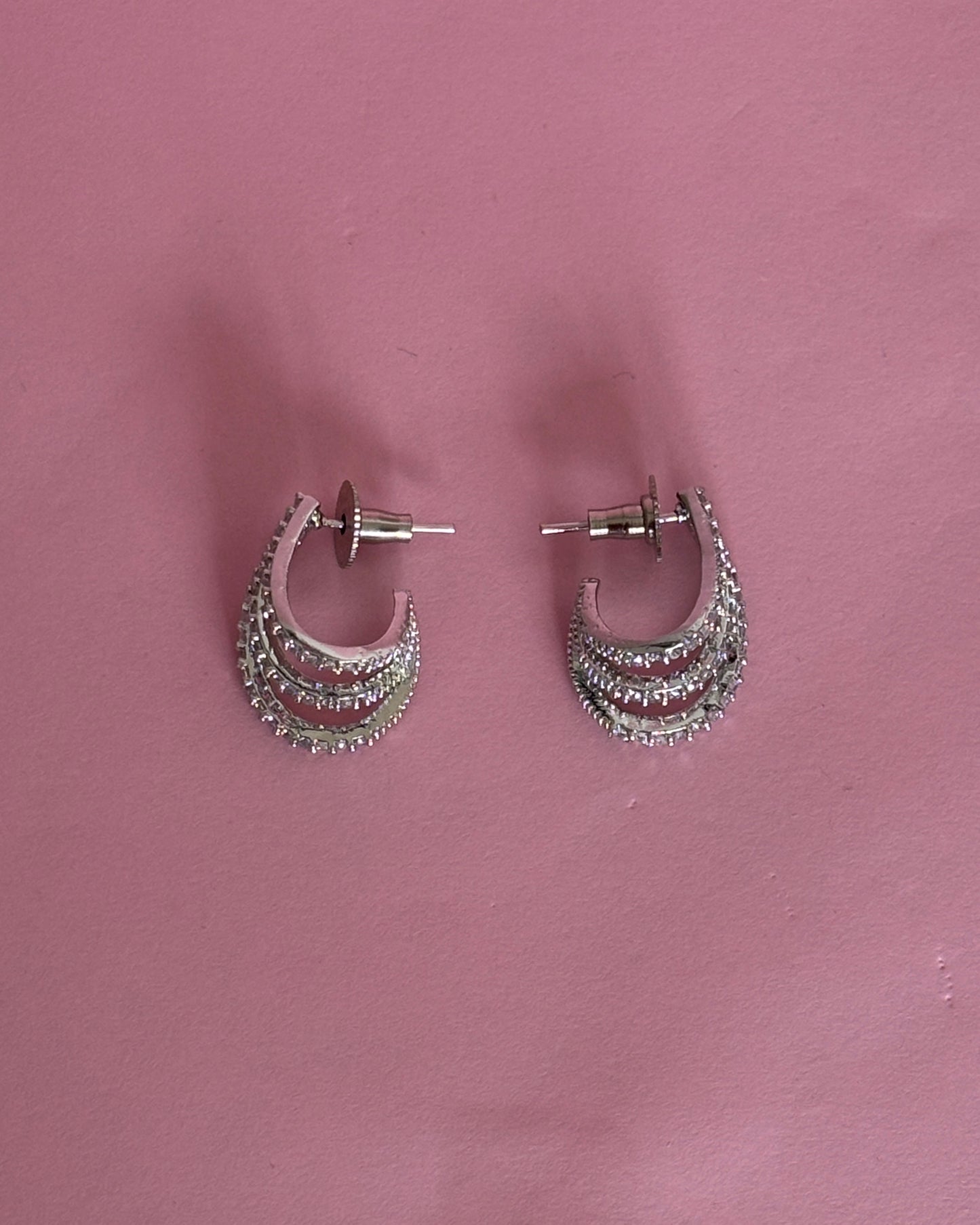 White Classic Zirconia Hoops