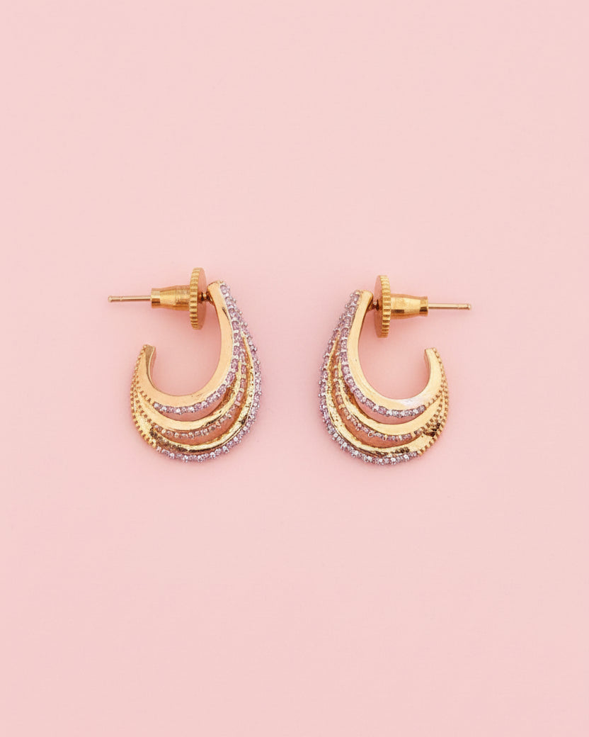 Dual Tone Classic Zirconia Hoops