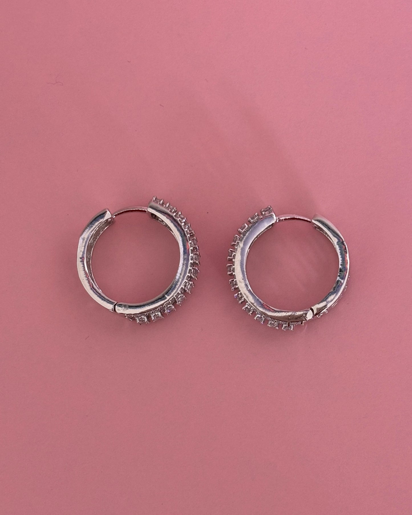 White Grace Zirconia Hoops