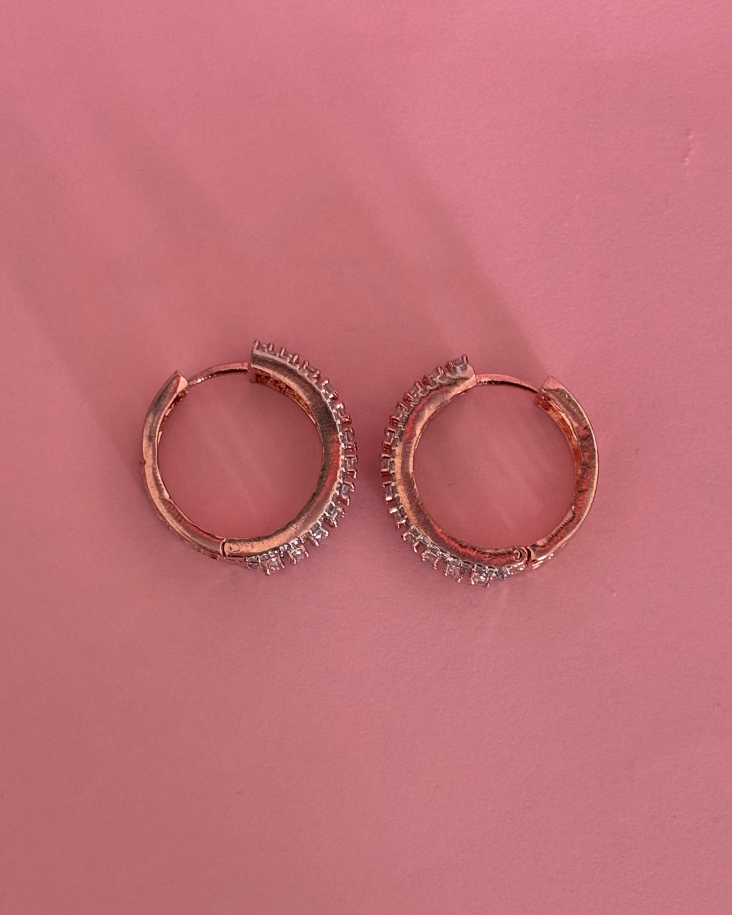 Rose Gold Grace Zirconia Hoops