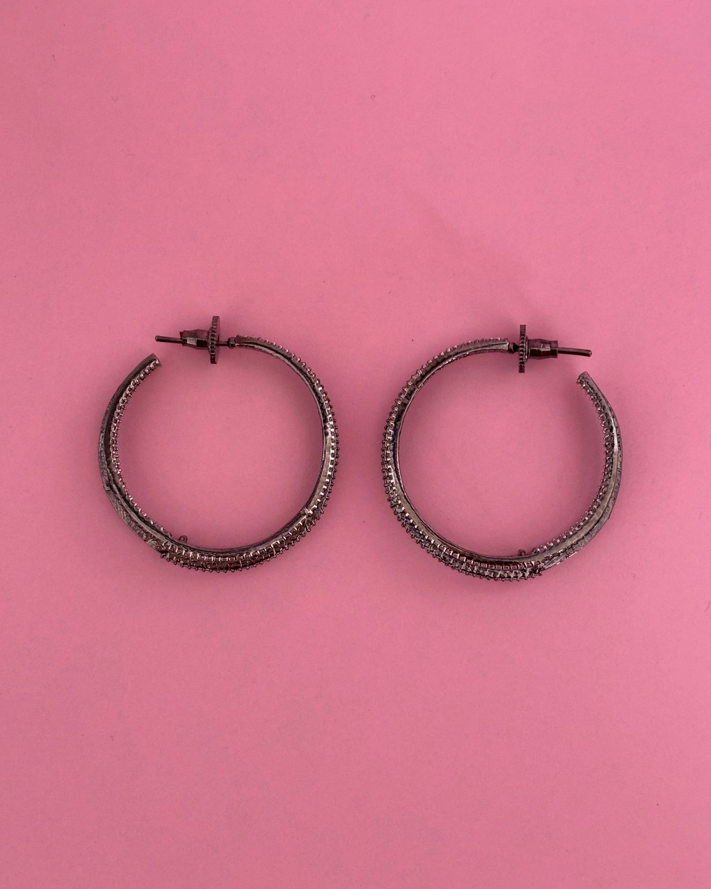 Black Vivid Zirconia Hoops