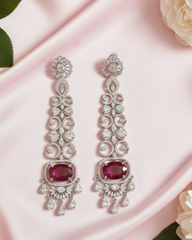 Ruby Twilight Zirconia Shoulder Dusters