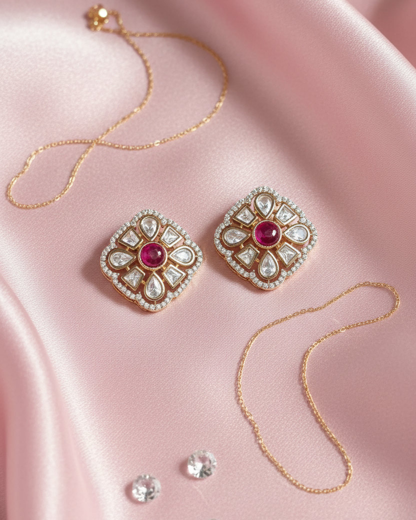 Rani Alina American Diamond Zirconia Stud Earrings