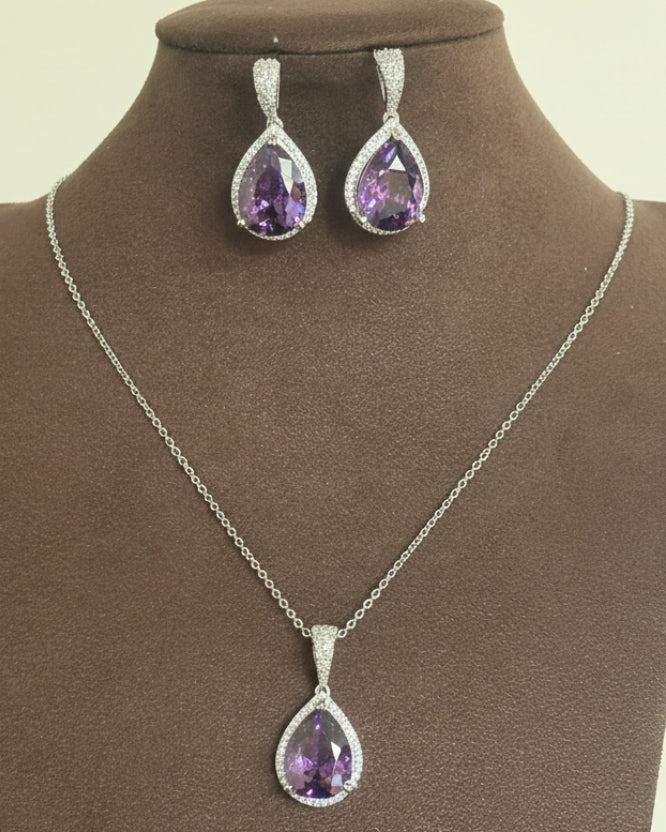 Purple Bliss Zirconia Pendant Set