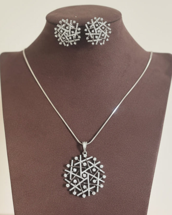 Jet Micado Zirconia Pendant Set