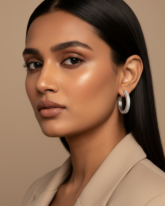 White Eva Zirconia Hoops