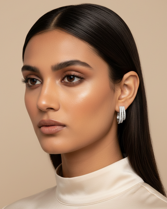 White Classic Zirconia Hoops