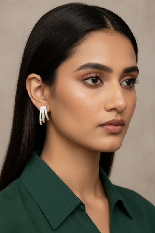 Dual Tone Classic Zirconia Hoops