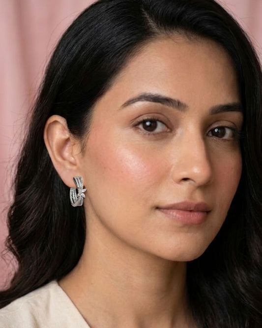 White Pure Zirconia Hoops