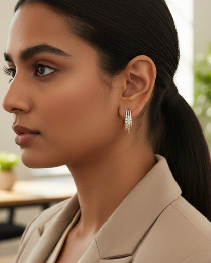 Dual Tone Vera Zirconia Hoops
