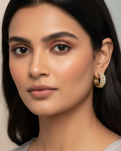 Dual Tone Grace Zirconia Hoops