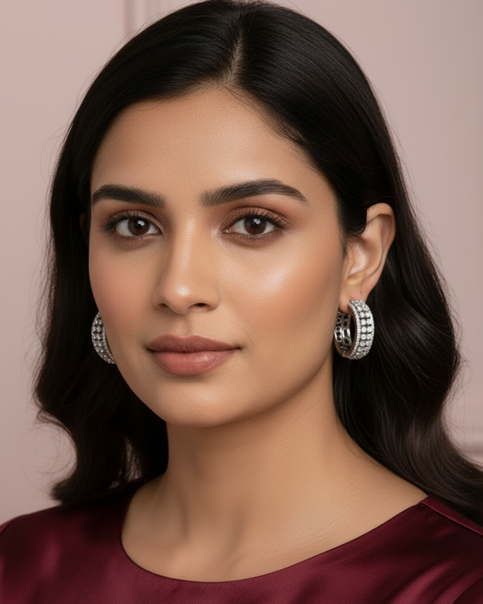 White Grace Zirconia Hoops