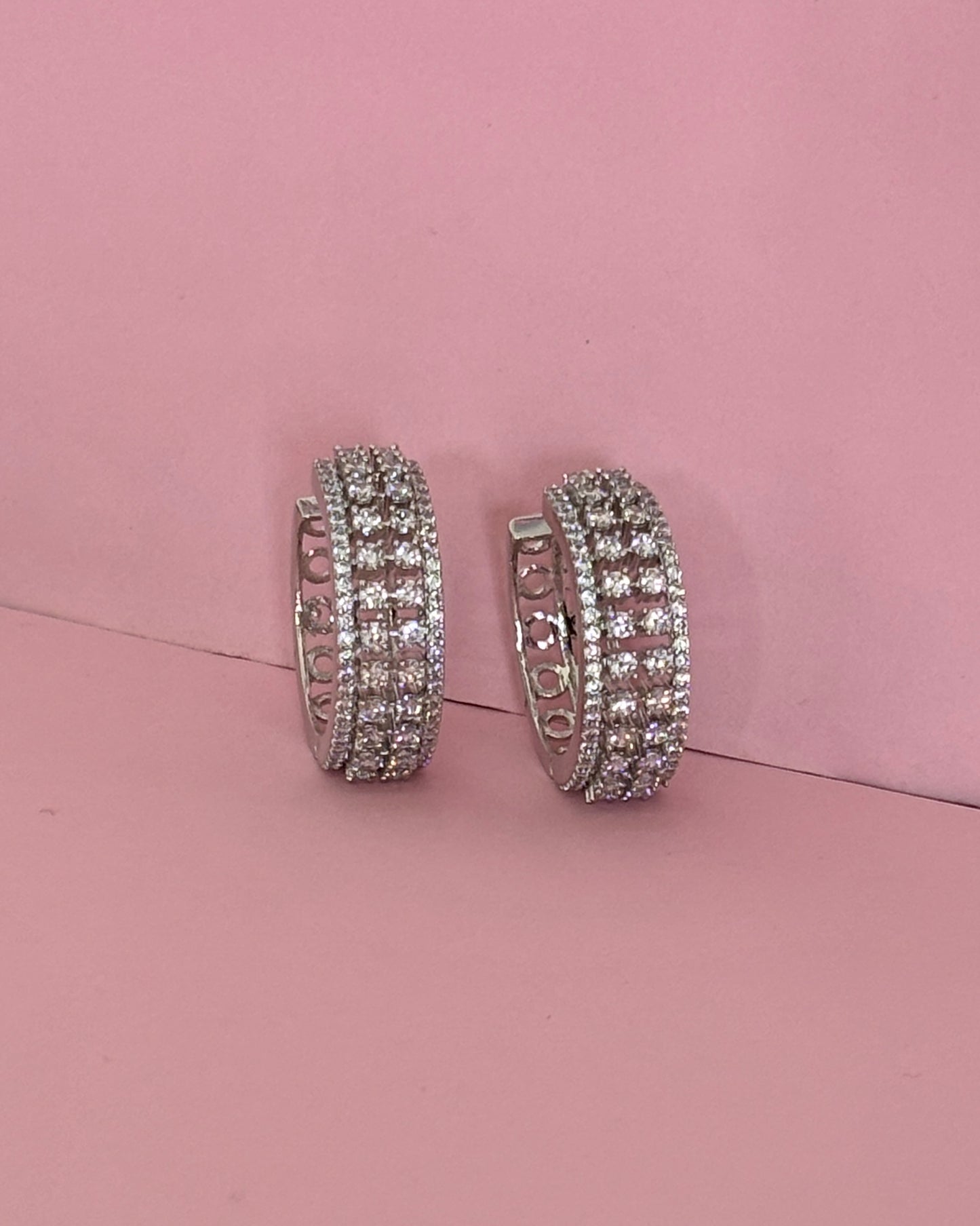 White Grace Zirconia Hoops