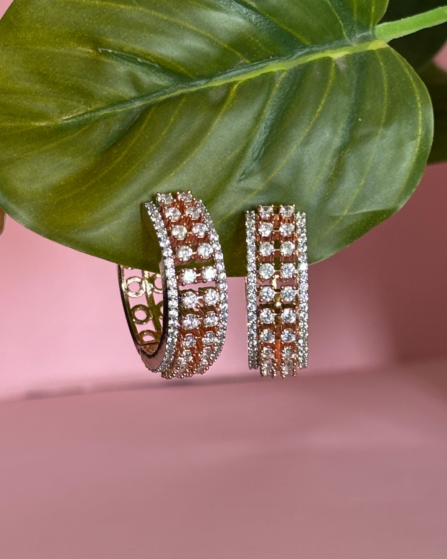 Dual Tone Grace Zirconia Hoops