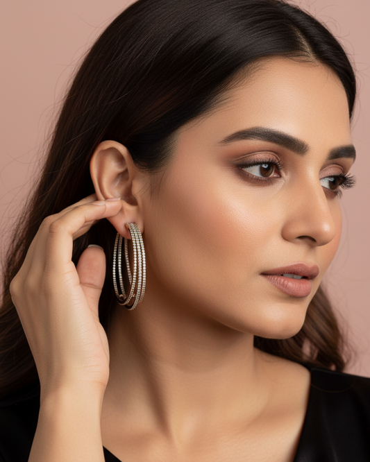 Rose Gold Vivid Zirconia Hoops