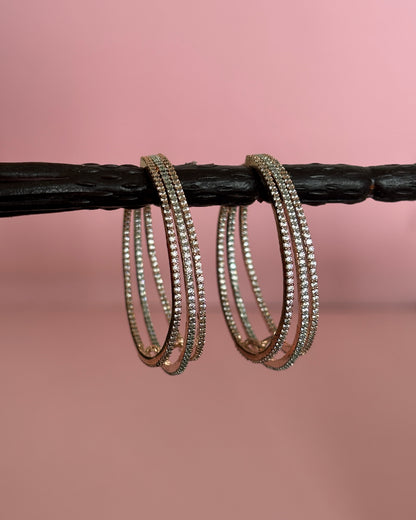 Rose Gold Vivid Zirconia Hoops