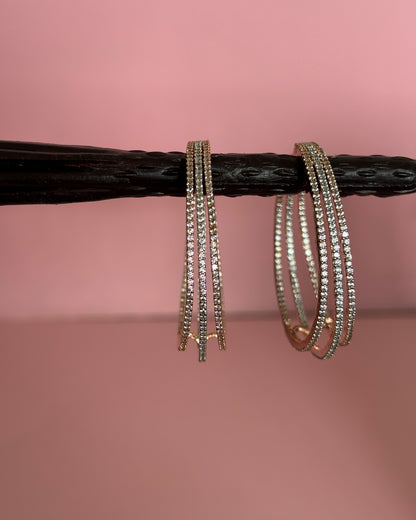Rose Gold Vivid Zirconia Hoops