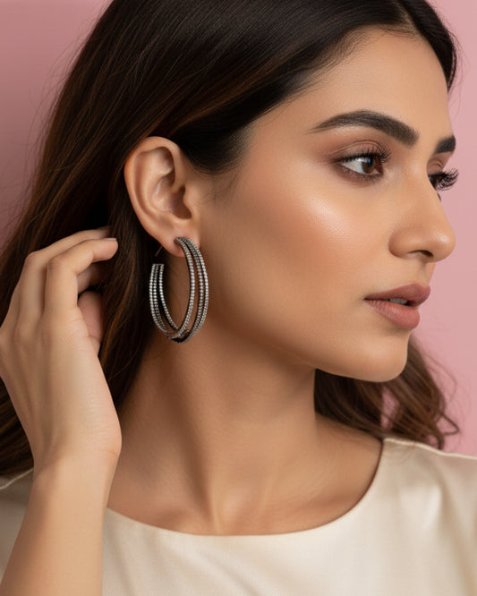 Black Vivid Zirconia Hoops