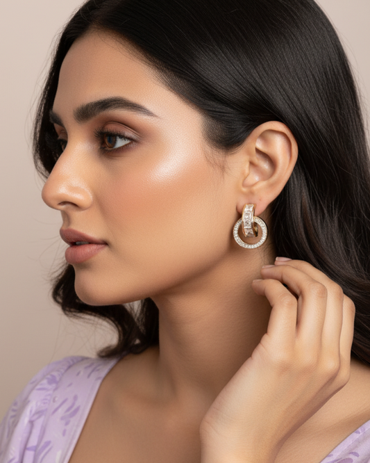 Gold Lustra Zirconia Hoops