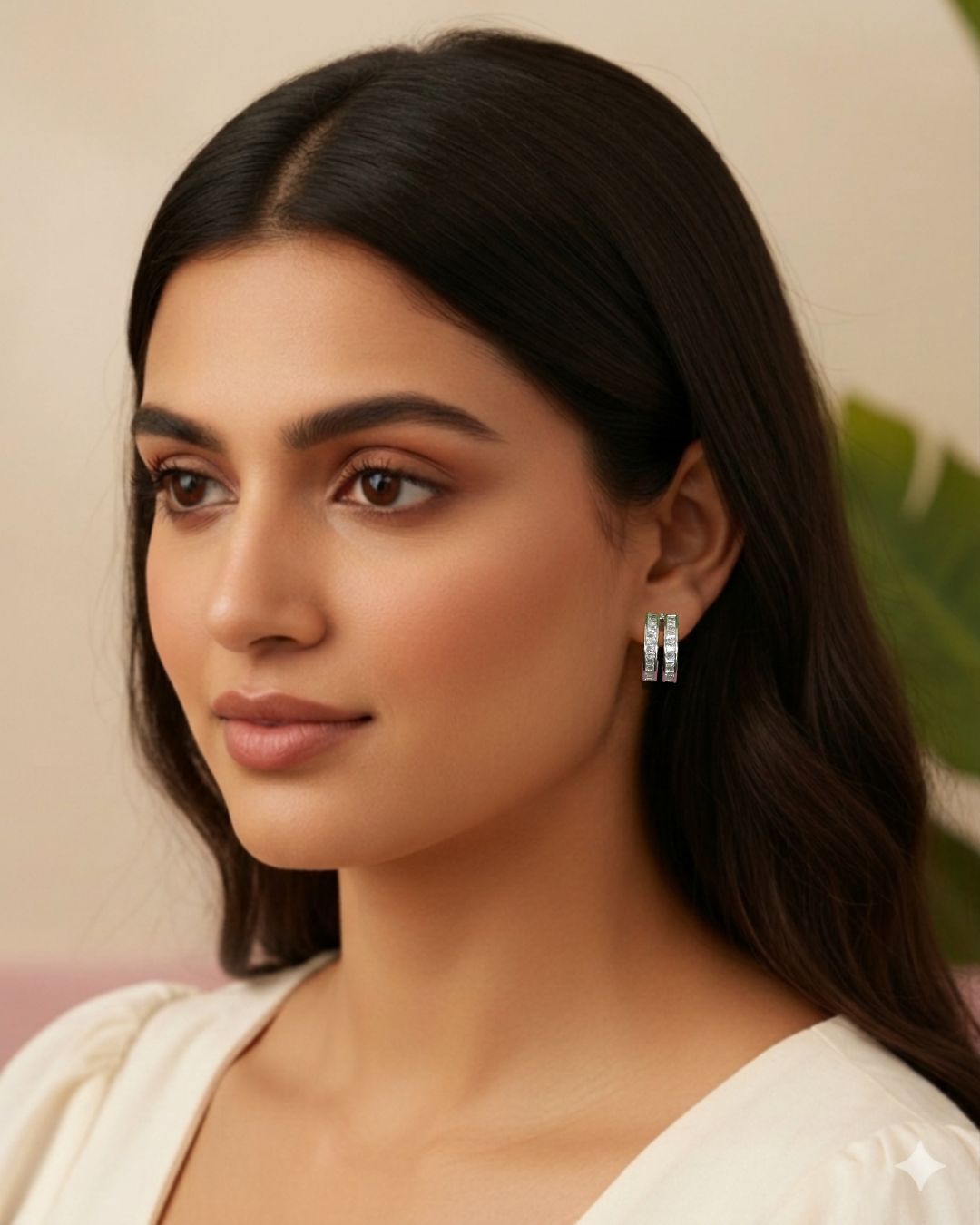 White Rina Zirconia Hoops