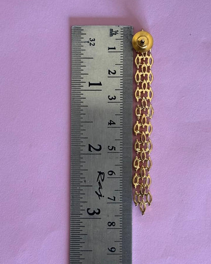 Gold Sleek Zirconia Long Danglers