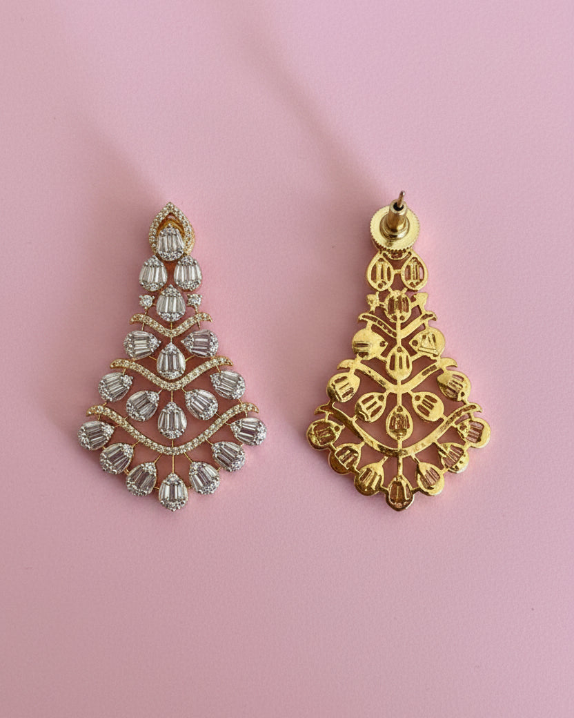 Dual Tone Muse Zirconia Danglers