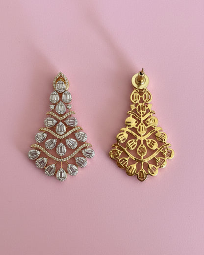 Dual Tone Muse Zirconia Danglers