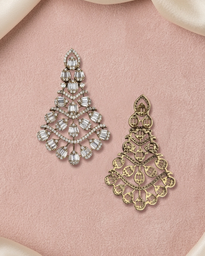 Antique Gold Muse Zirconia Danglers