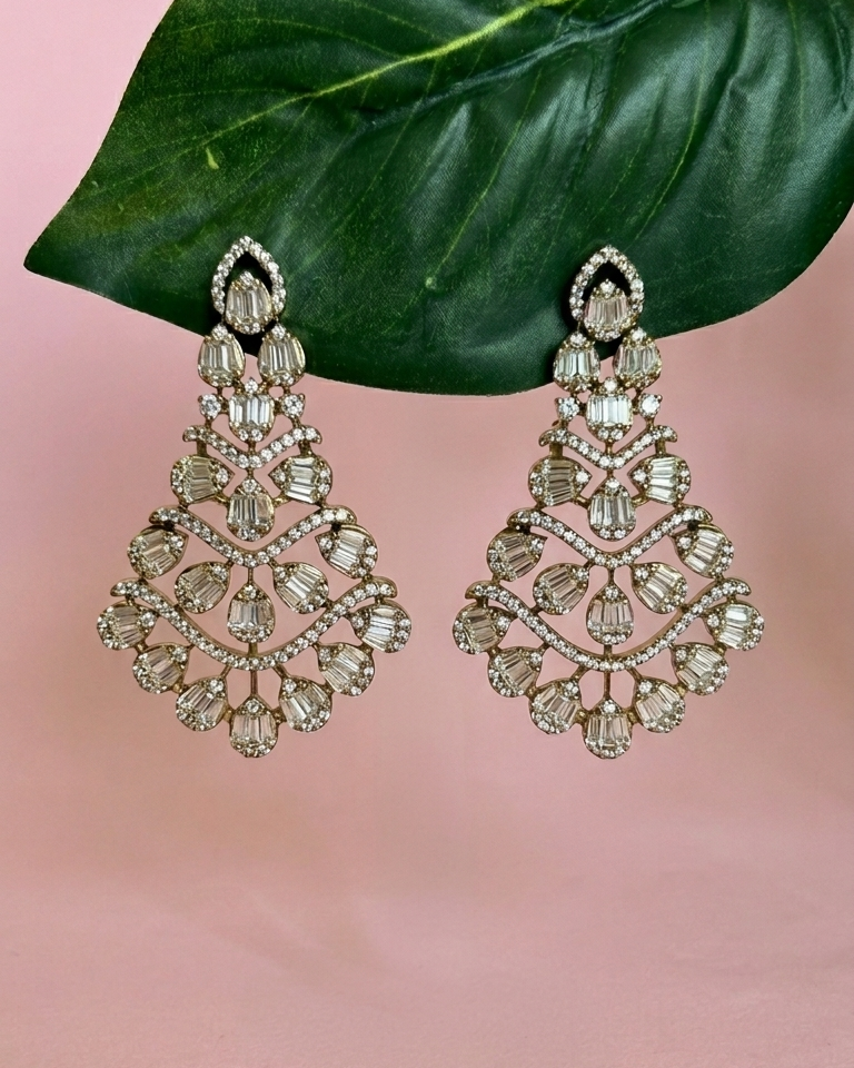 Antique Gold Muse Zirconia Danglers