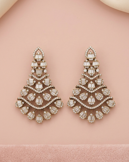Antique Gold Muse Zirconia Danglers