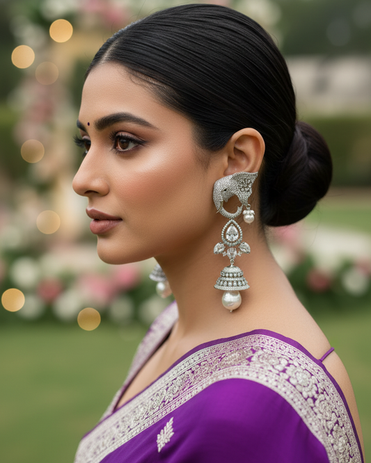 White Gajraaj Zirconia Shoulder Dusters