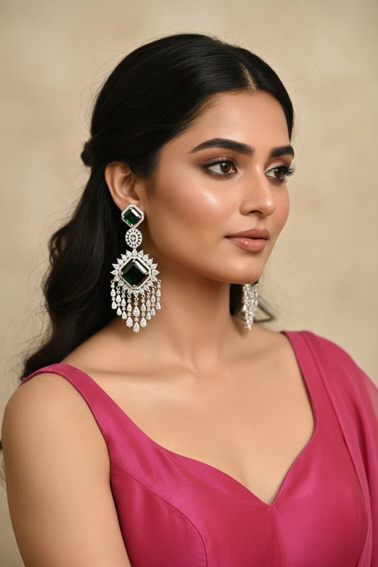 Emerald Lyra Zirconia Shoulder Dusters