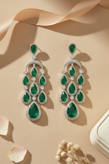 Emerald Luxe Zirconia Shoulder Dusters