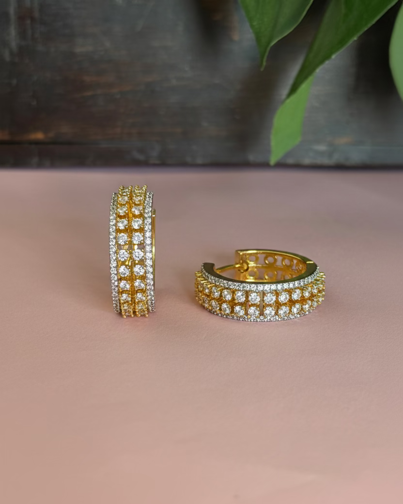 Dual Tone Grace Zirconia Hoops