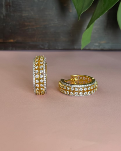 Dual Tone Grace Zirconia Hoops