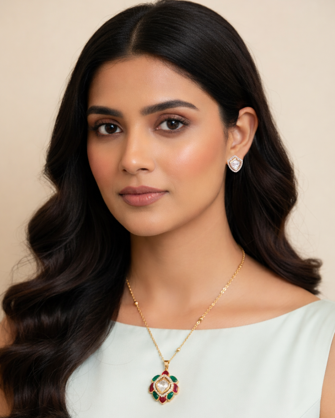 Multi Glow Zirconia Pendant Set