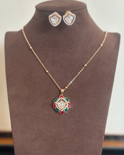 Multi Glow Zirconia Pendant Set