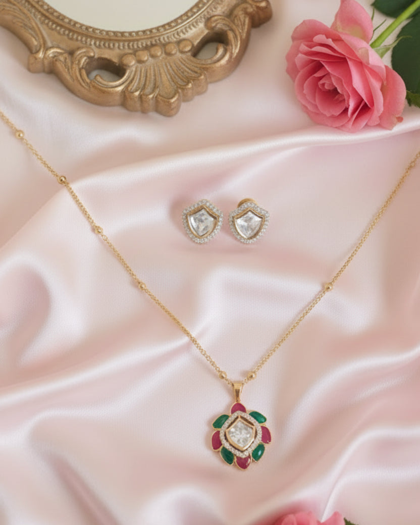 Multi Glow Zirconia Pendant Set