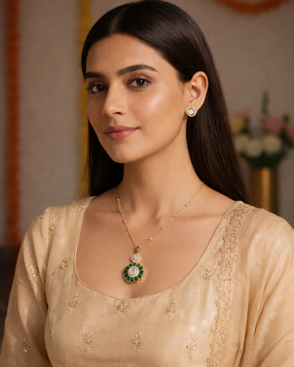 Green Glow Zirconia Pendant Set