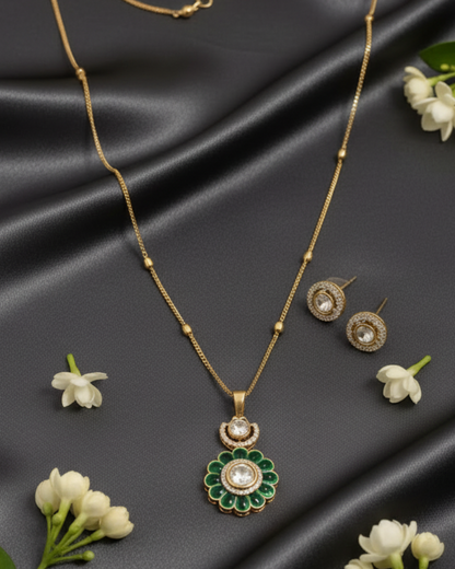 Green Glow Zirconia Pendant Set