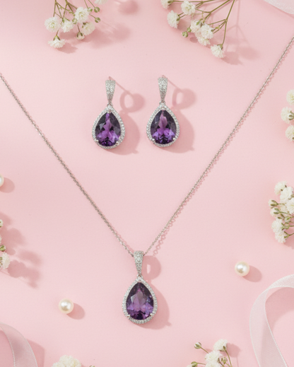 Purple Bliss Zirconia Pendant Set