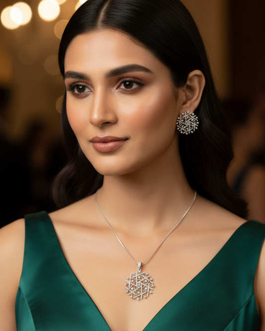 Jet Micado Zirconia Pendant Set