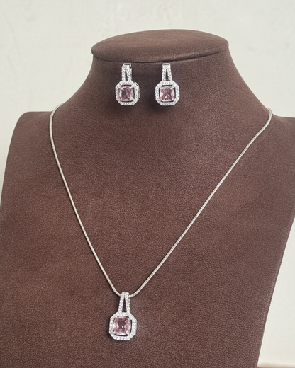 Pink Sia Zirconia Pendant Set