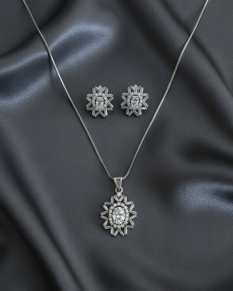White Serenity Zirconia Pendant Set
